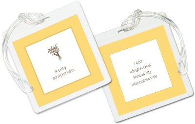 Yellow Border Luggage Tags